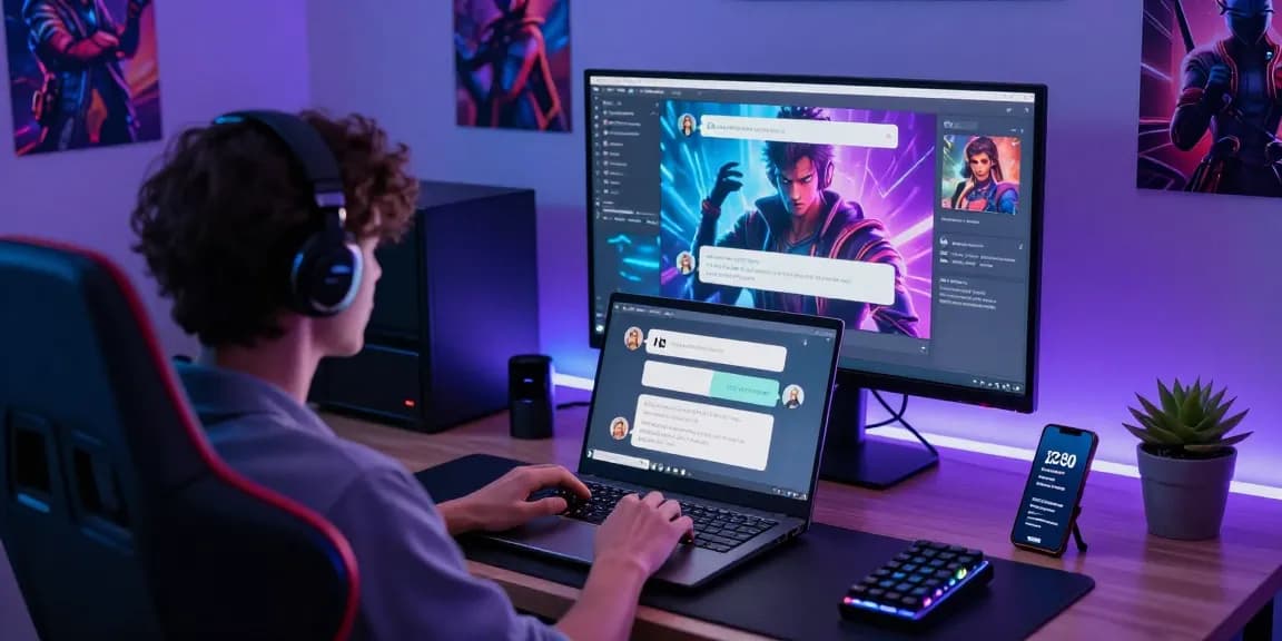 Engaging in an nsfw ai chat on a laptop with vibrant atmosphere and immersive visuals.